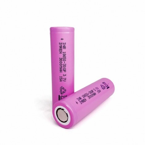 Imren IMR 18650 30QP 3000mAh 15A 3.7v Pink Battery Flat-Top - 1 Pack